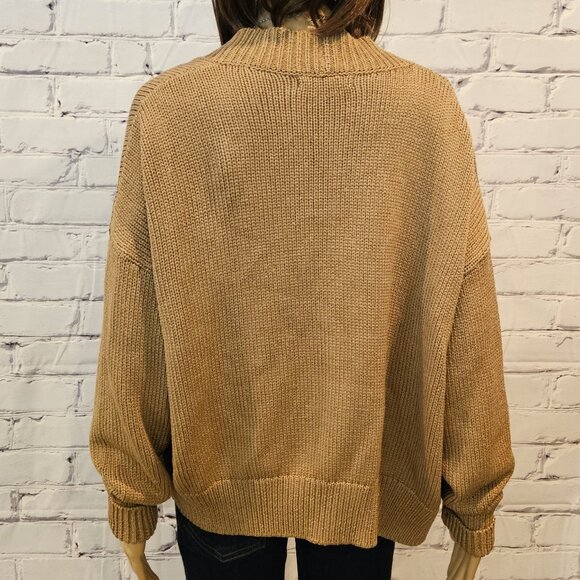 BANANA REPUBLIC,  open front chunky cotton cardigan in iced latte beige - Picture 9 of 11